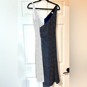 MNG Mango Women's Midi Wrap Blue and White Dress Polla Dot Print Size XXS